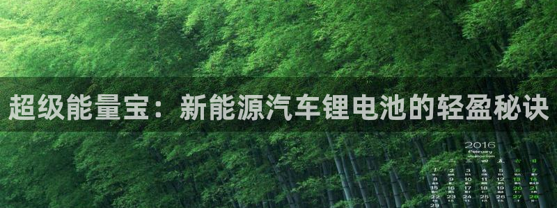 优发国际youfa966：超级能量宝：新能源汽车锂电池的轻盈秘诀