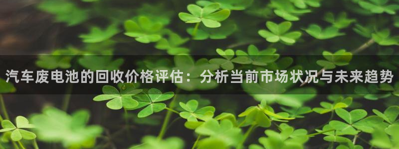 优发娱乐官网地址：汽车废电池的回收价格评估：分析当前市场状况与未来趋势